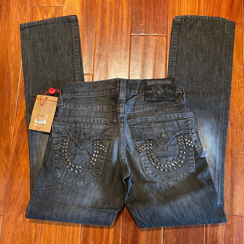 TRUE RELIGION RICKY PYRAMID STUD MEN JEANS SIZE 28